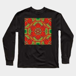 Vibrant Christmas Stars Kaleidoscopes Long Sleeve T-Shirt